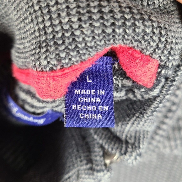 English Laundry Sweater Men's Large Gray Black Pullover 1/4 Zip Long Sleeve - Picture 5 of 12